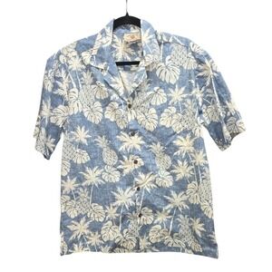 Hawaii Station L Aloha Shirt Made In‎ Hawaii Pineapple Cotton Coconut Buttons